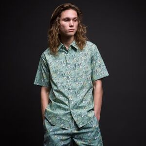 RIPNDIP Nermal Leaf Print Hawaiian Shirt
